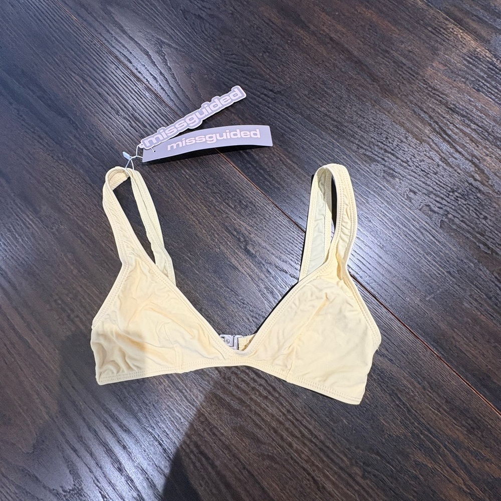 Missguided Light Yellow Triangle Bikini Top